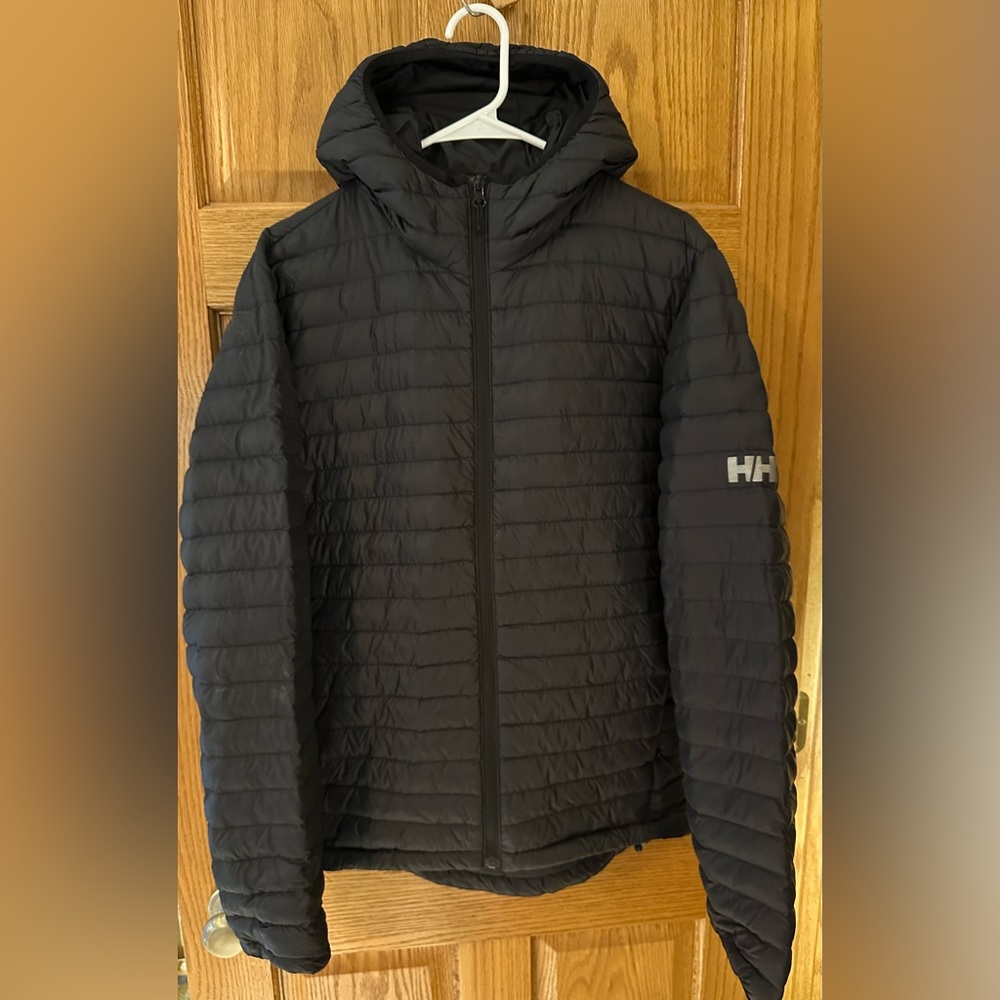 Helly Hansen Down Puffer Jacket Full Zip Black Mens Size M